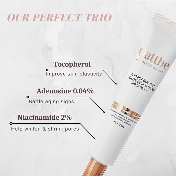 IDEAL FOR THE MODERN MINIMALIST: With OATTBE PERFECT BLEMISH COLOR CORRECTION CREAM, bask in the luxury of a three-in-one face primer, makeup base, and cream foundation.