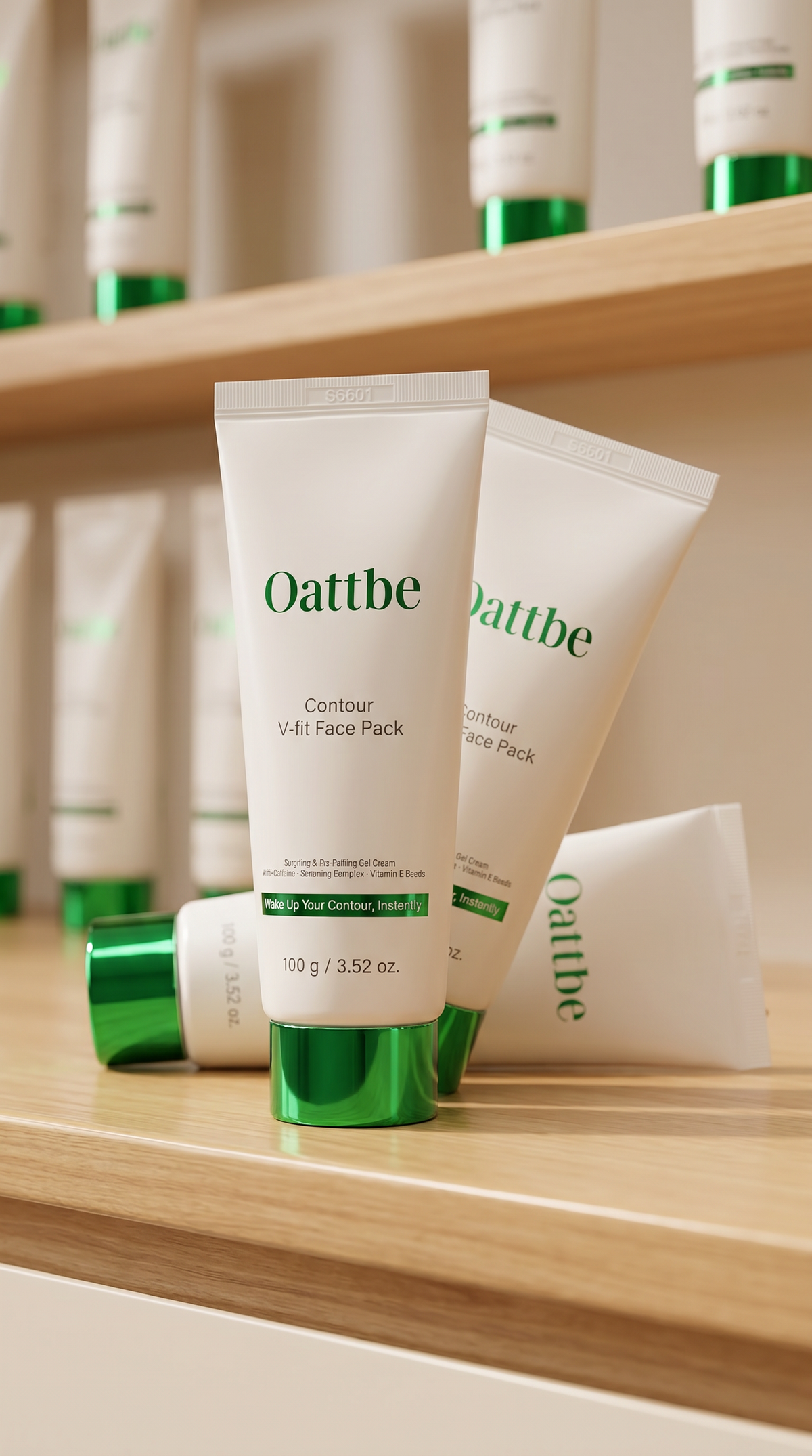 Oattbe Contour V-fit Face Pack- Lightweight gel cream with Caffeine · Botanical Extracts · Encapsulated Vitamin E