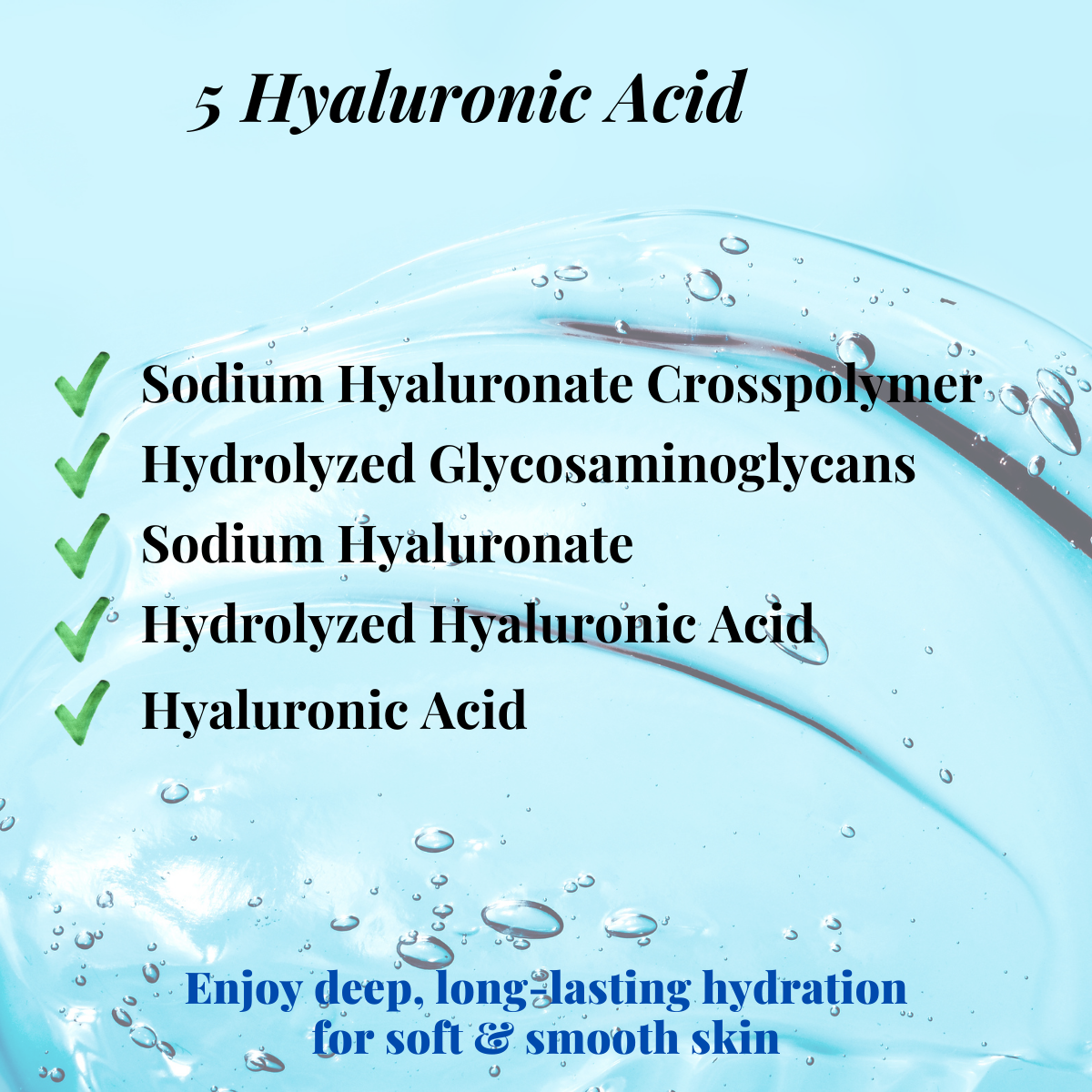 5 Types of Hyaluronic Acid: These face masks skincare are formulated with premium quality, skin-friendly ingredients, a unique combination of 5 different types of hyaluronic acids and syn bio beta glucans extracted from oats, suitable for all skin types!