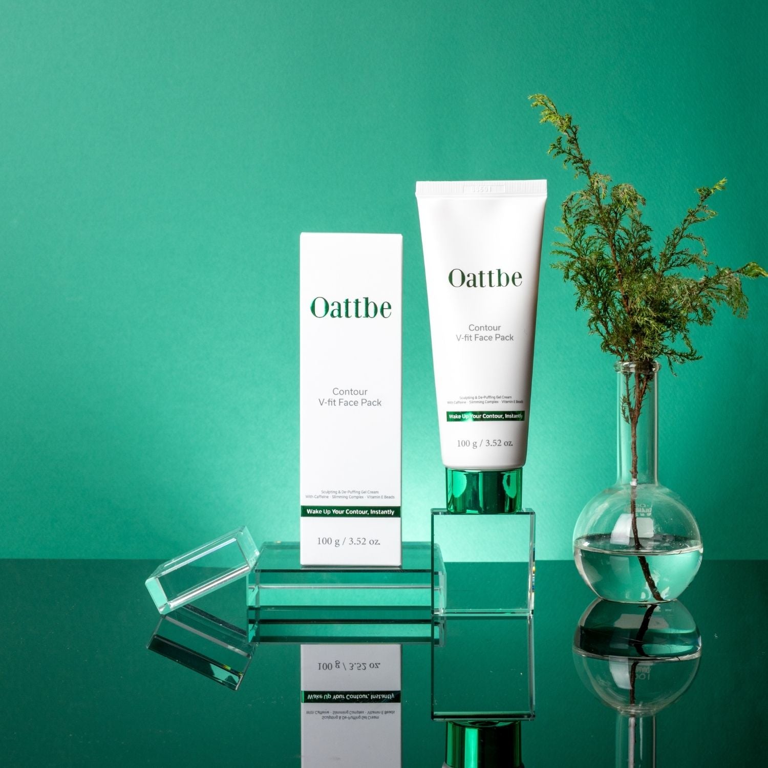 Oattbe Contour V-fit Face Pack- Lightweight gel cream with Caffeine · Botanical Extracts · Encapsulated Vitamin E