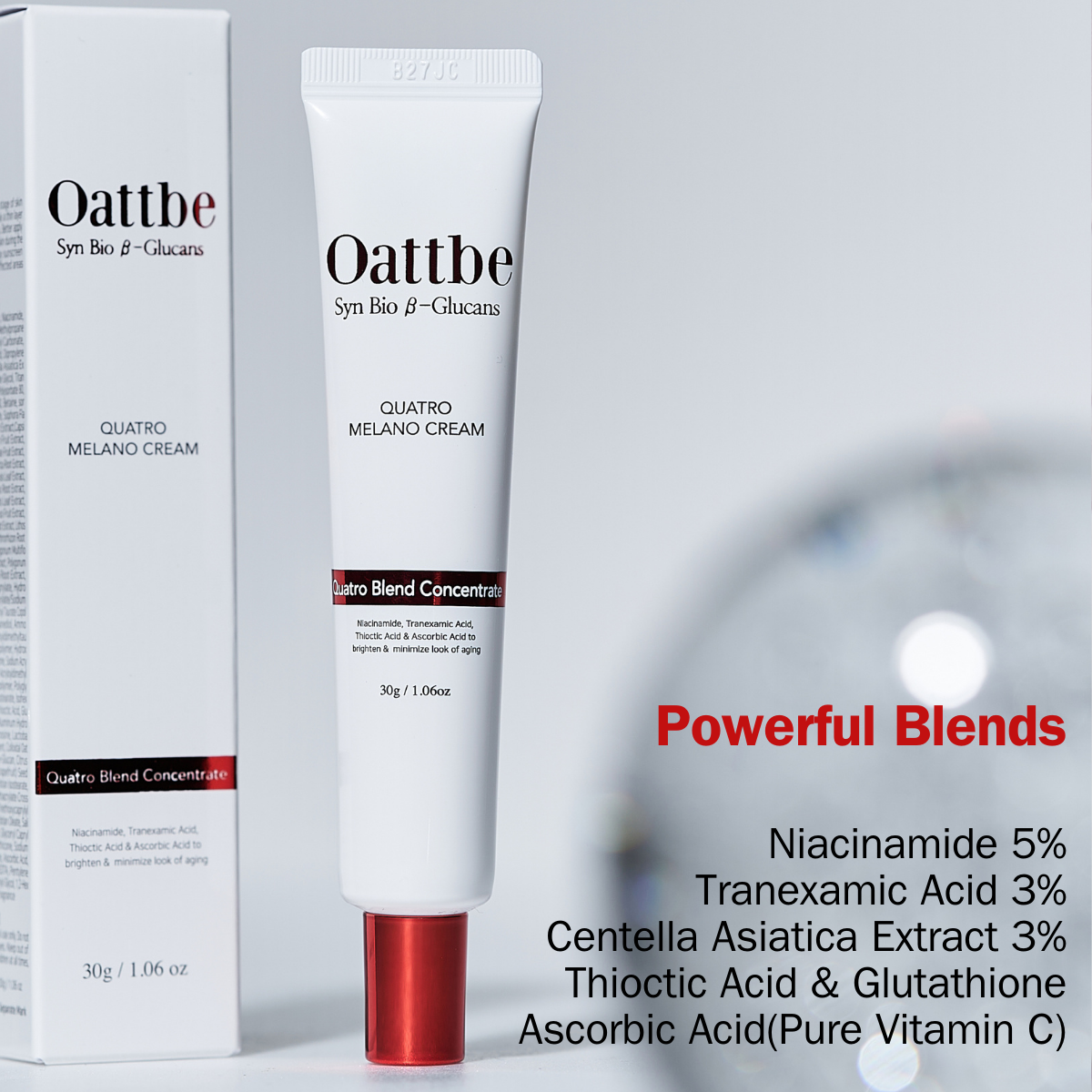 Melano Cream powerful blending of Niacinamide, Tranexamic Acid, Centella Asiatica Extract, Thioctic Acid & Glutathione