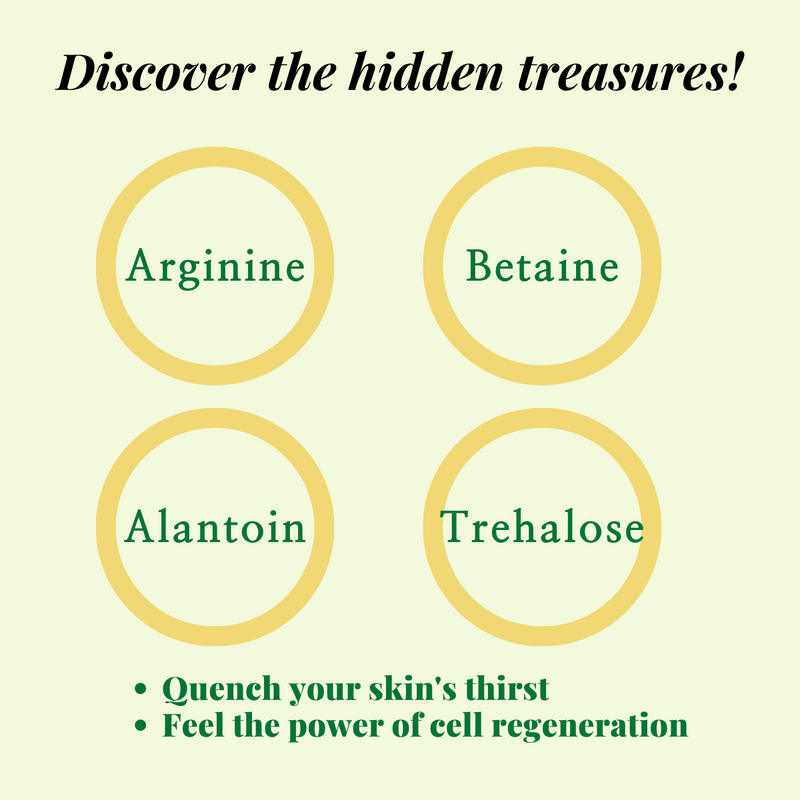 Discover the hidden treasures, Arginine,Betaine, Alantoin, Trehalose