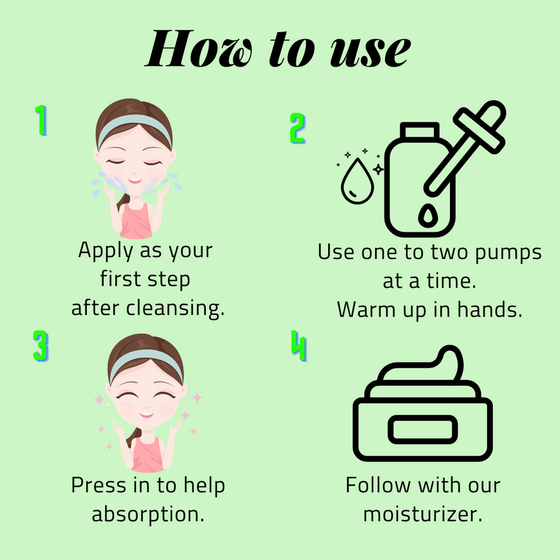 How to use, Use gentle & nourishing cleanser , Apply serum or essence  before getting dry, Press in to help absorption. Follow with our moisturizer AM & PM