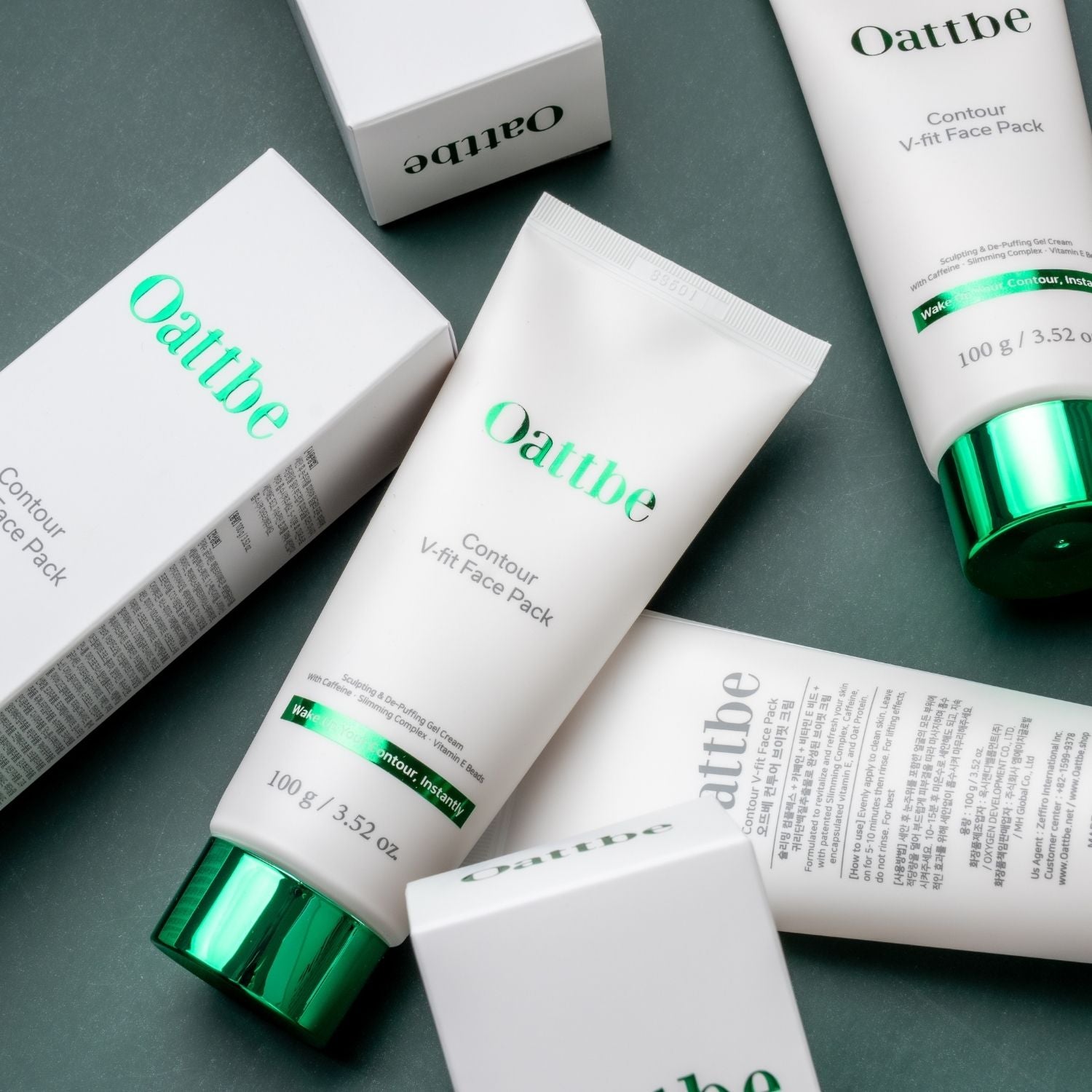 Oattbe Contour V-fit Face Pack- Lightweight gel cream with Caffeine · Botanical Extracts · Encapsulated Vitamin E