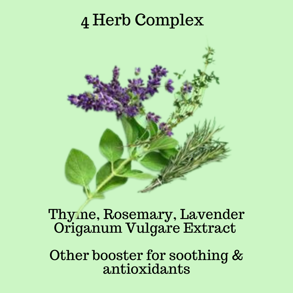 4 Herb Complex,Thyme, Rosemary, Lavender Origanum Vulgare Extract   Other booster for soothing & antioxidants